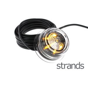 Viking Orange Strands LED Delimiter - Translucent Glass
